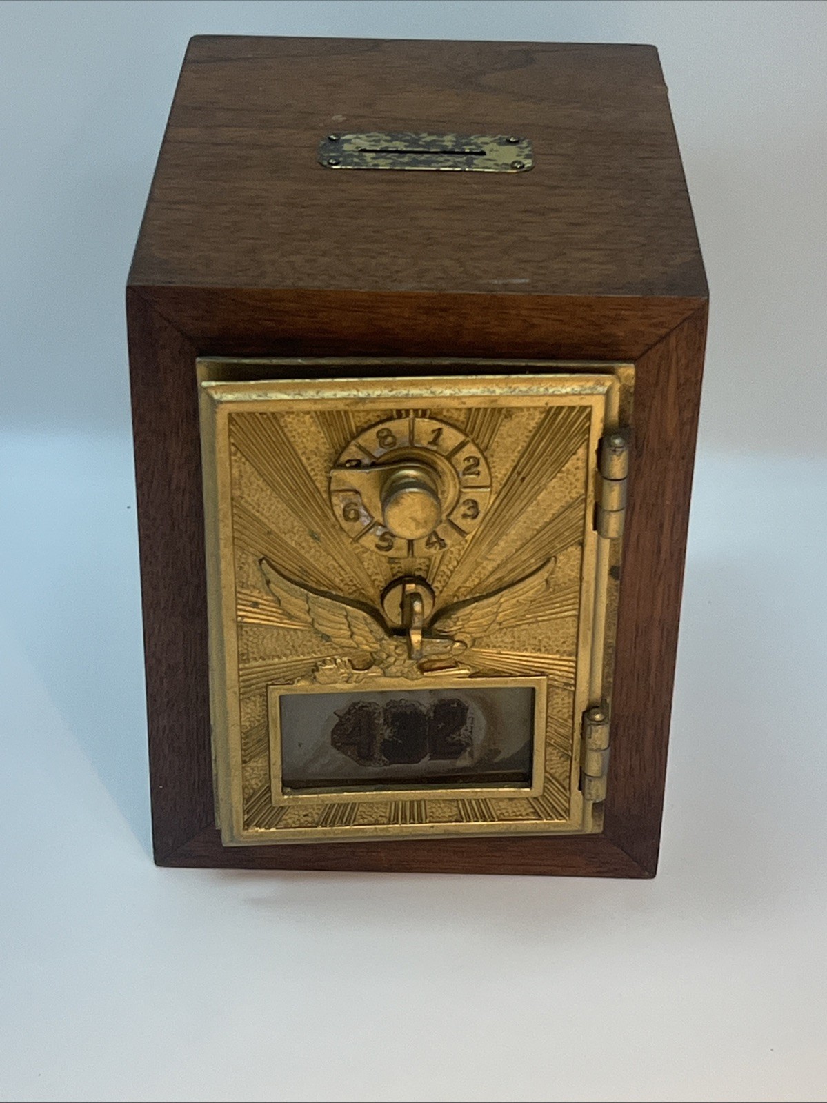 Antique USPS P O Post Office Postal Box Door Bank With Combination