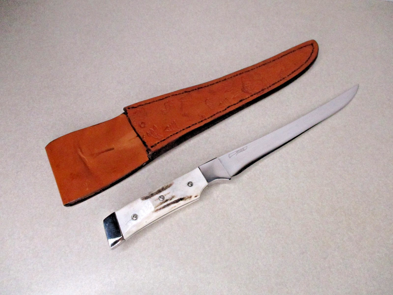 Vintage George Young Custom Fishing Filet Stag Knife Knives Stellite