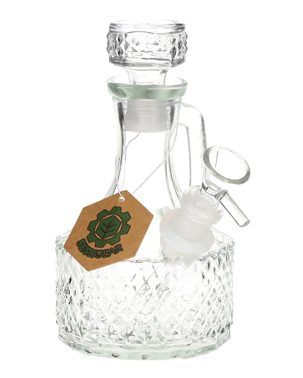 SeshGear Textured Vintage Thick Glass Bong Water Pipe