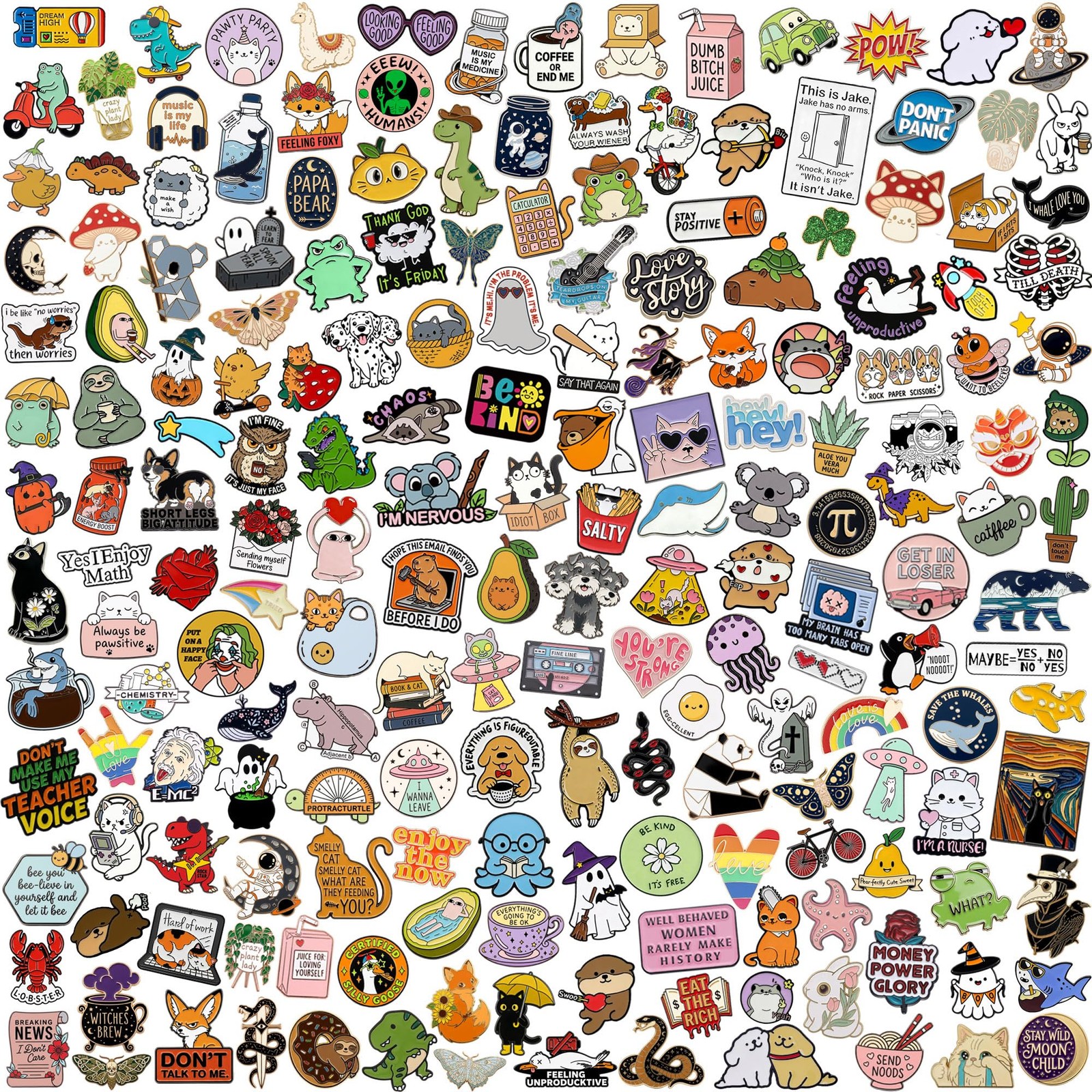 20/40/50/80 PCS Cute Enamel Backpack Pins, Funny Enamel Pins Bulk Set Cool Bu...