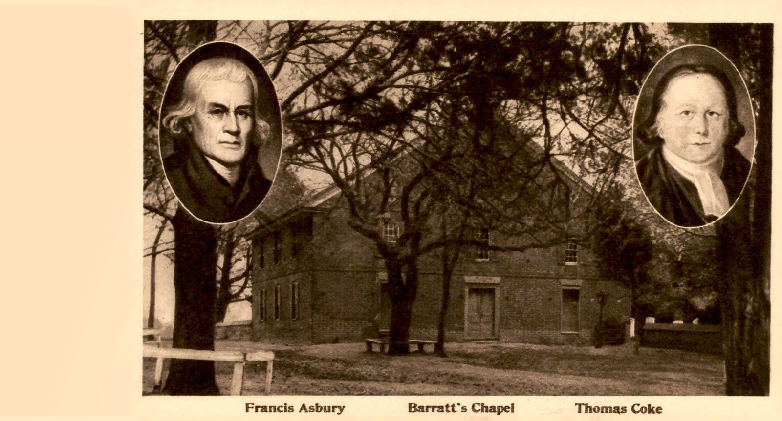 Francis Asbury, Thomas Coke, Barratt's Chapel, 1780 Postcard