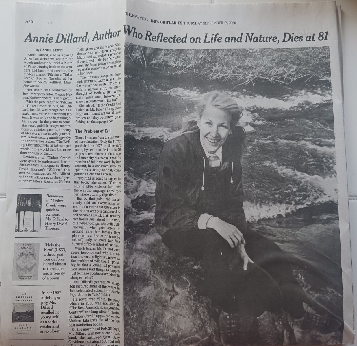 Annie Dillard 81 Pilgrim at Tinker Creek Lucien Smith 37 Obituary New York Times