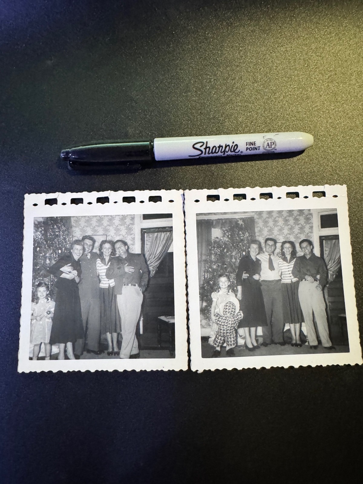 Vintage Black and White Family Photographs with Handwritten Names, 1940s-1950s Vintage Black and White Family Photographs with Handwritten Names, 1940s-1950s