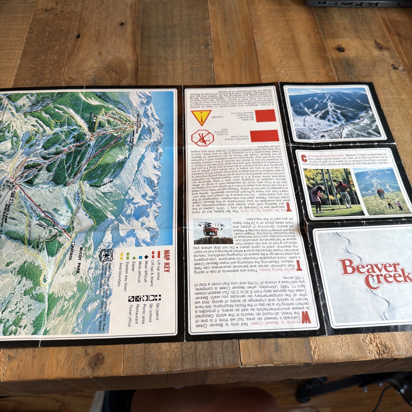 1980 1981 Beaver Creek Ski Area First Year Trail Map Vintage Colorado - Wear