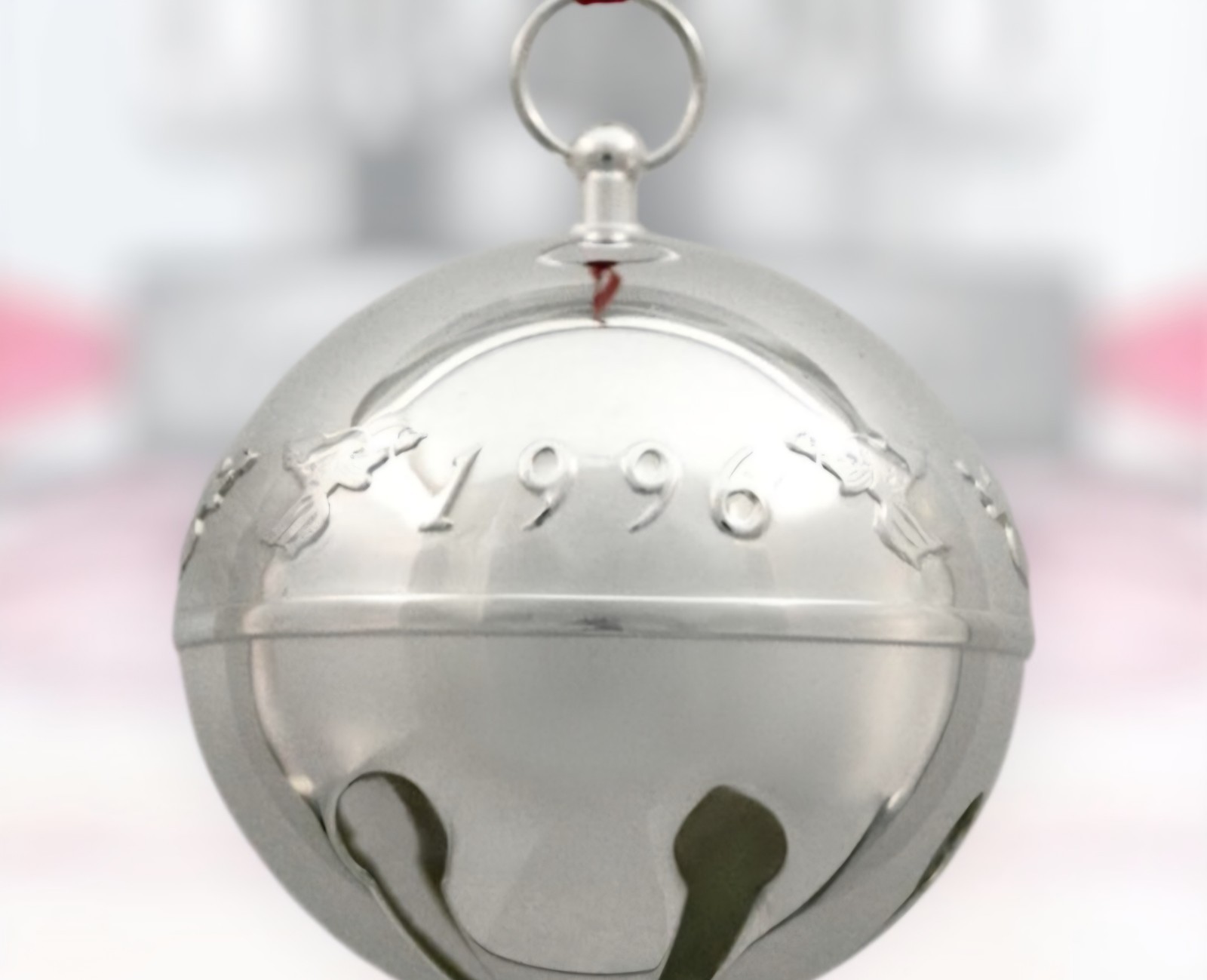 WALLACE SILVERSMITHS 1996 ANNUAL BELL W/ FELT BAG AND BOX