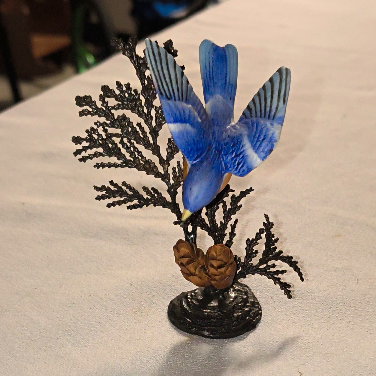 Vintage Royal Worcester Ceramic & Metal “Bluebird” Figurine Rare