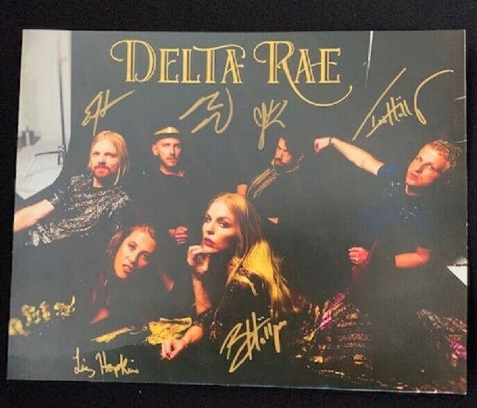 DELTA RAE AUTOGRAPHED 8x10 PHOTO SIGNED BY ALL 6 MEMBERS