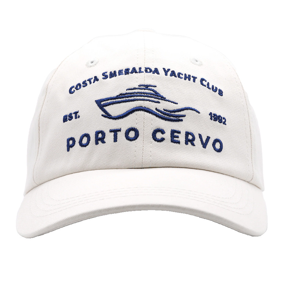New Vintage Costa Smeralda Yacht Club Italian Coastline Hat / Cap White