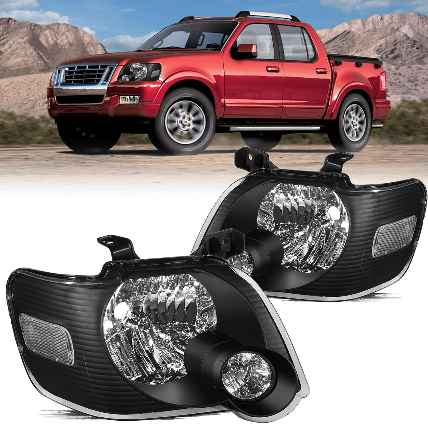 Halogen Headlights Assembly for 2006-10 Ford Explorer