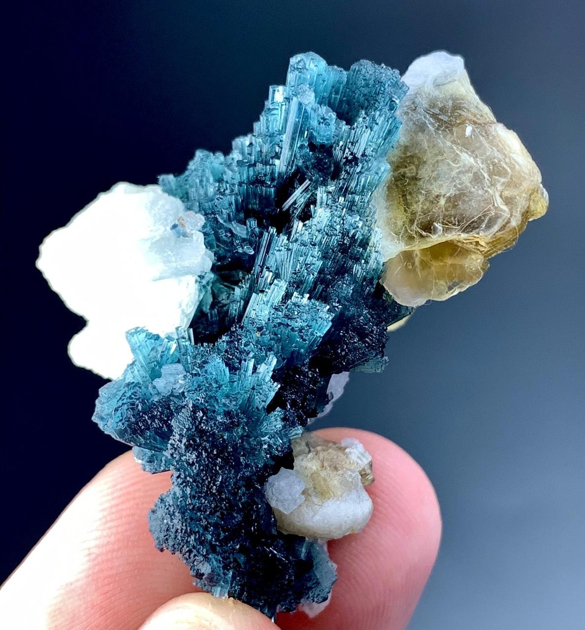 112 Carat Indicolite Cluster Tourmaline Crystal Specimen From Afghanistan 
