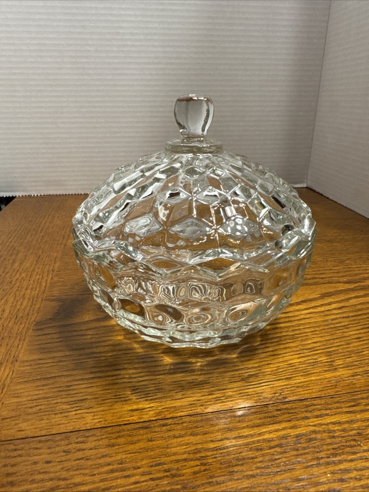 Vtg Fostoria? Indiana? Glass Whitehall Cubist Clear Dish w/ Lid Saw Tooth Edges Vtg Fostoria? Indiana? Glass Whitehall Cubist Clear Dish w/ Lid Saw Tooth Edges