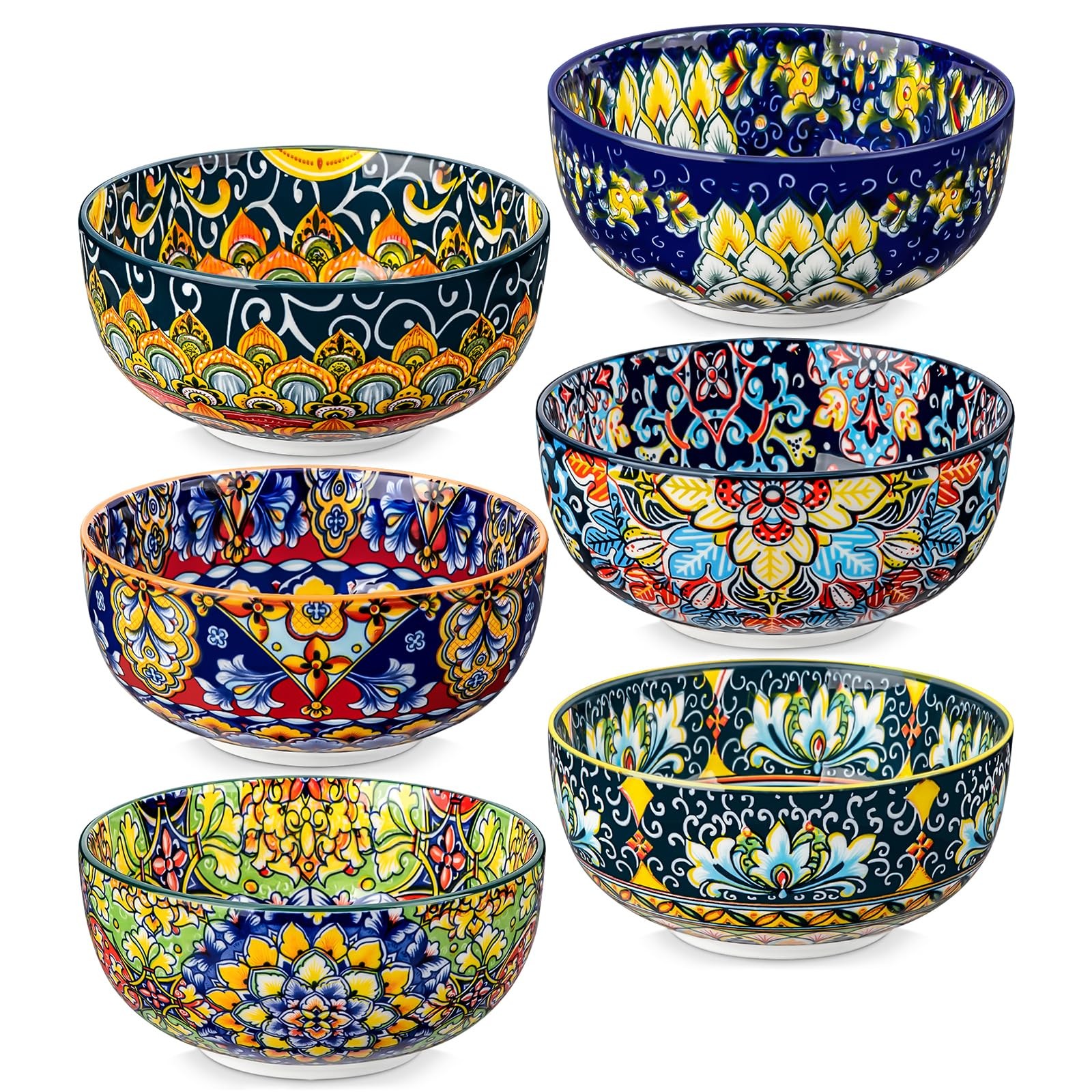 vancasso SIMI 28 oz Cereal Bowls Set of 6, Bohemian 28OZ, Style vancasso SIMI 28 oz Cereal Bowls Set of 6, Bohemian 28OZ, Style