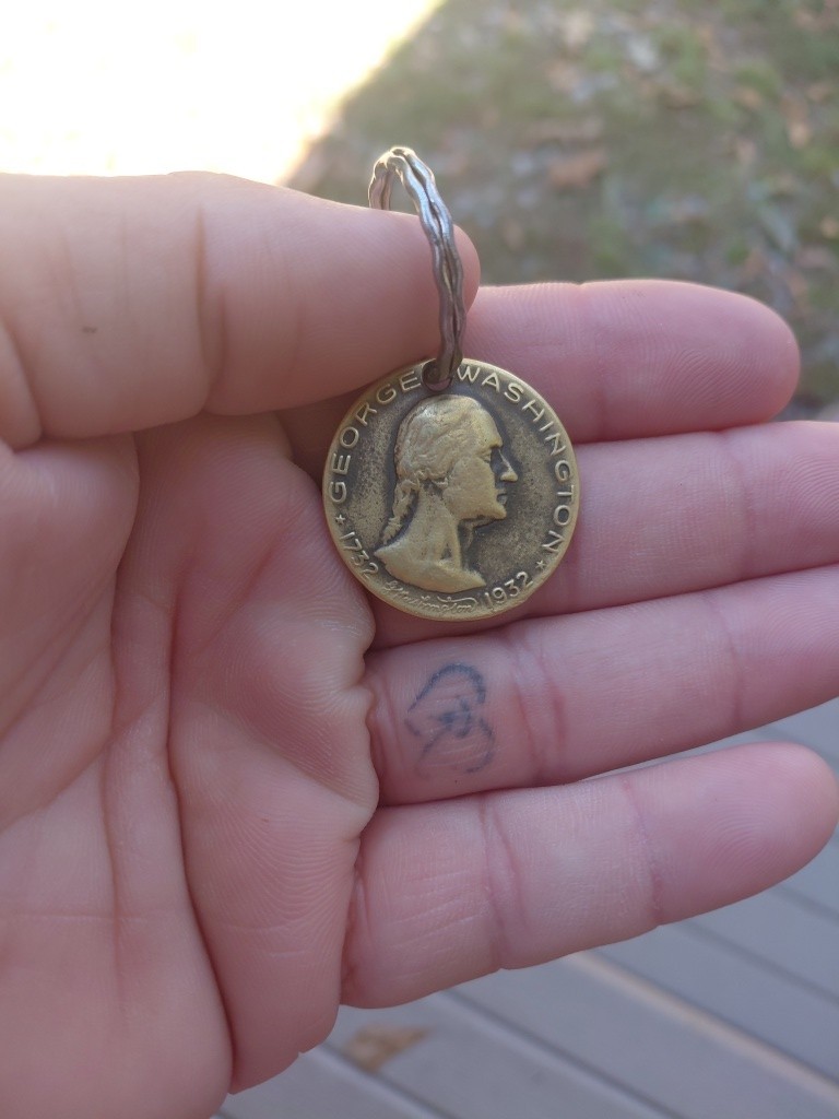 Vintage 1932 Indian Motocycle George Washington Charm.