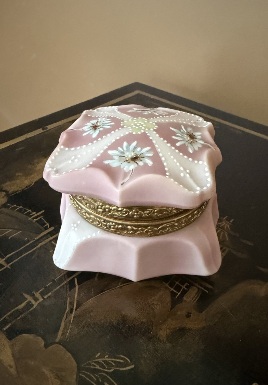 Antique Nakara by C.F. Monroe Burmese Style Dresser Box