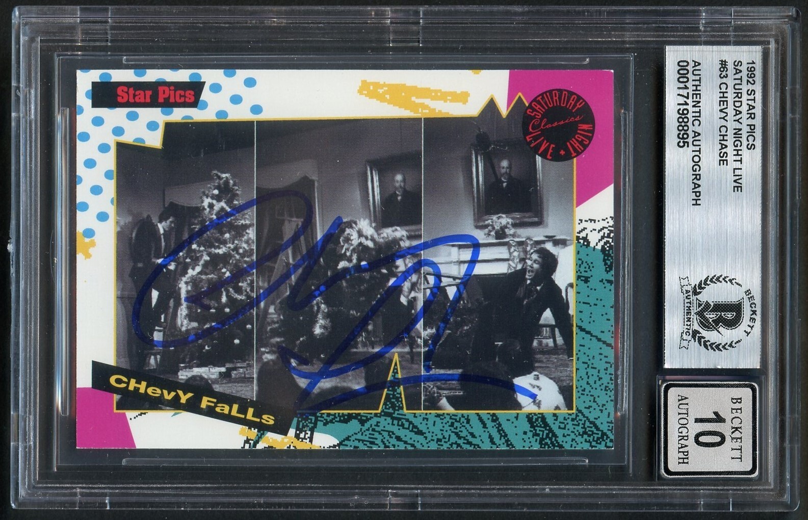 Chevy Chase #63 signed 1992 Star Pics Saturday Night Live BAS Auto Grade 10