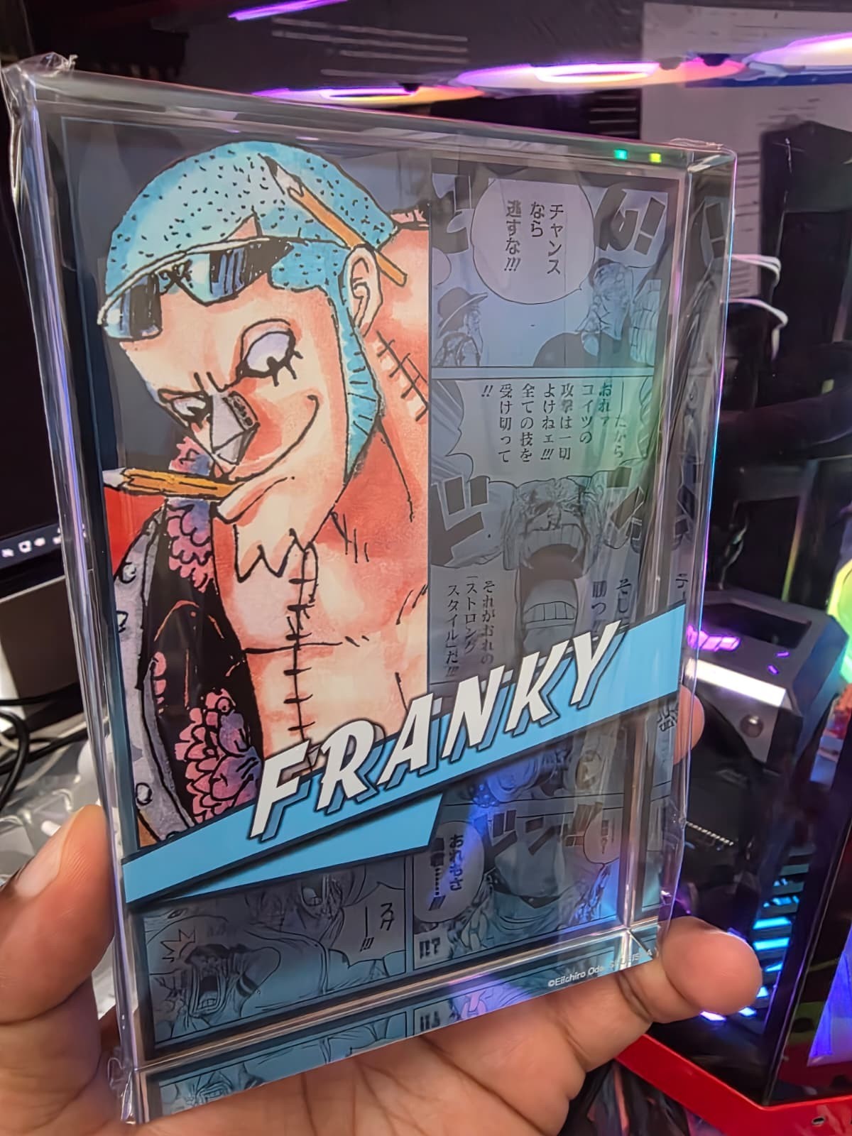 One Piece Franky Acrylic Block HEROES Jump Shop Shueisha Japan Exclusive NEW