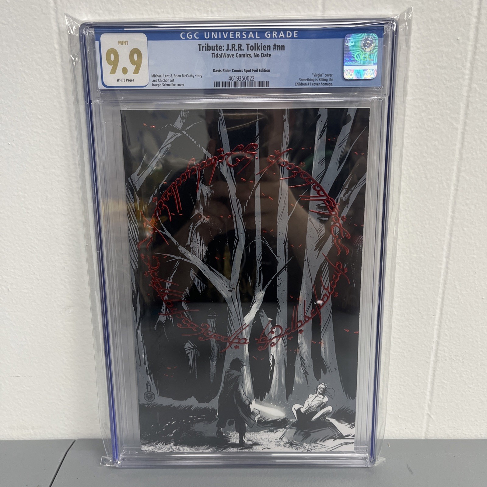 Tribute: JRR Tolkien RED Spot Foil - Tidalwave Comics Virgin Cover CGC 9.9 Mint