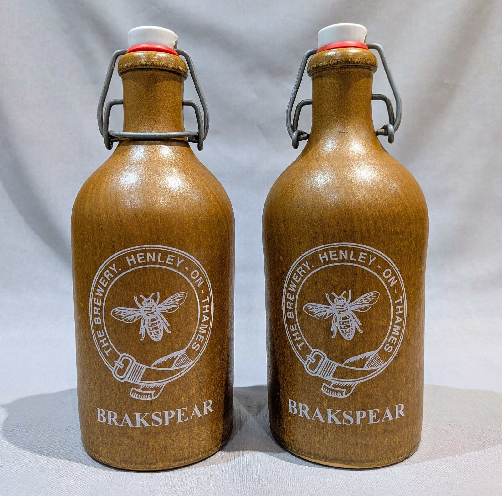 Vintage Brakspear The Brewery Henley-On-Thames Stoneware MKM Beer Bottles 1999