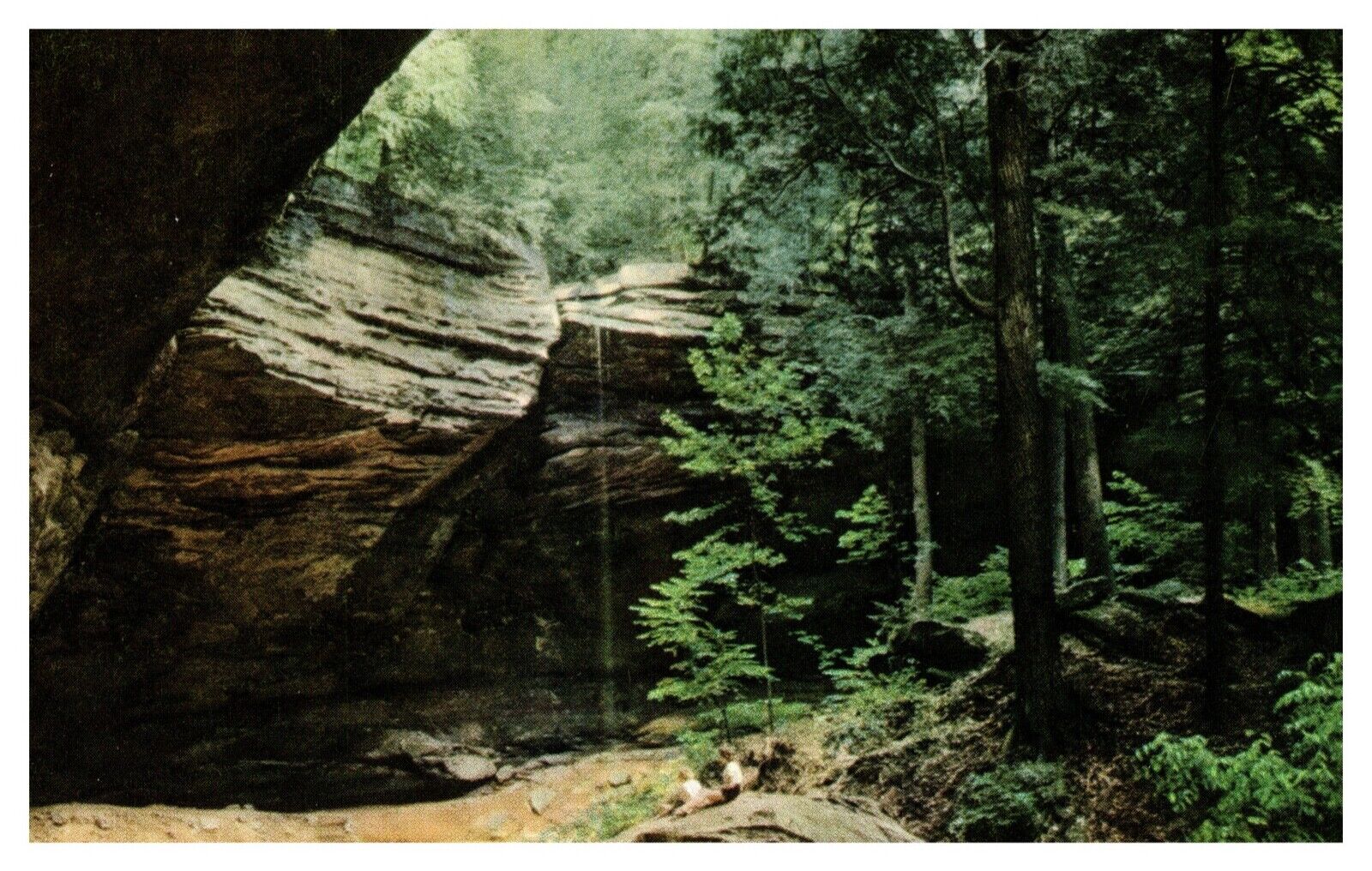 South Bloomingville OH Ash Cave Hocking State Parks SOHIO #5 Chrome Postcard
