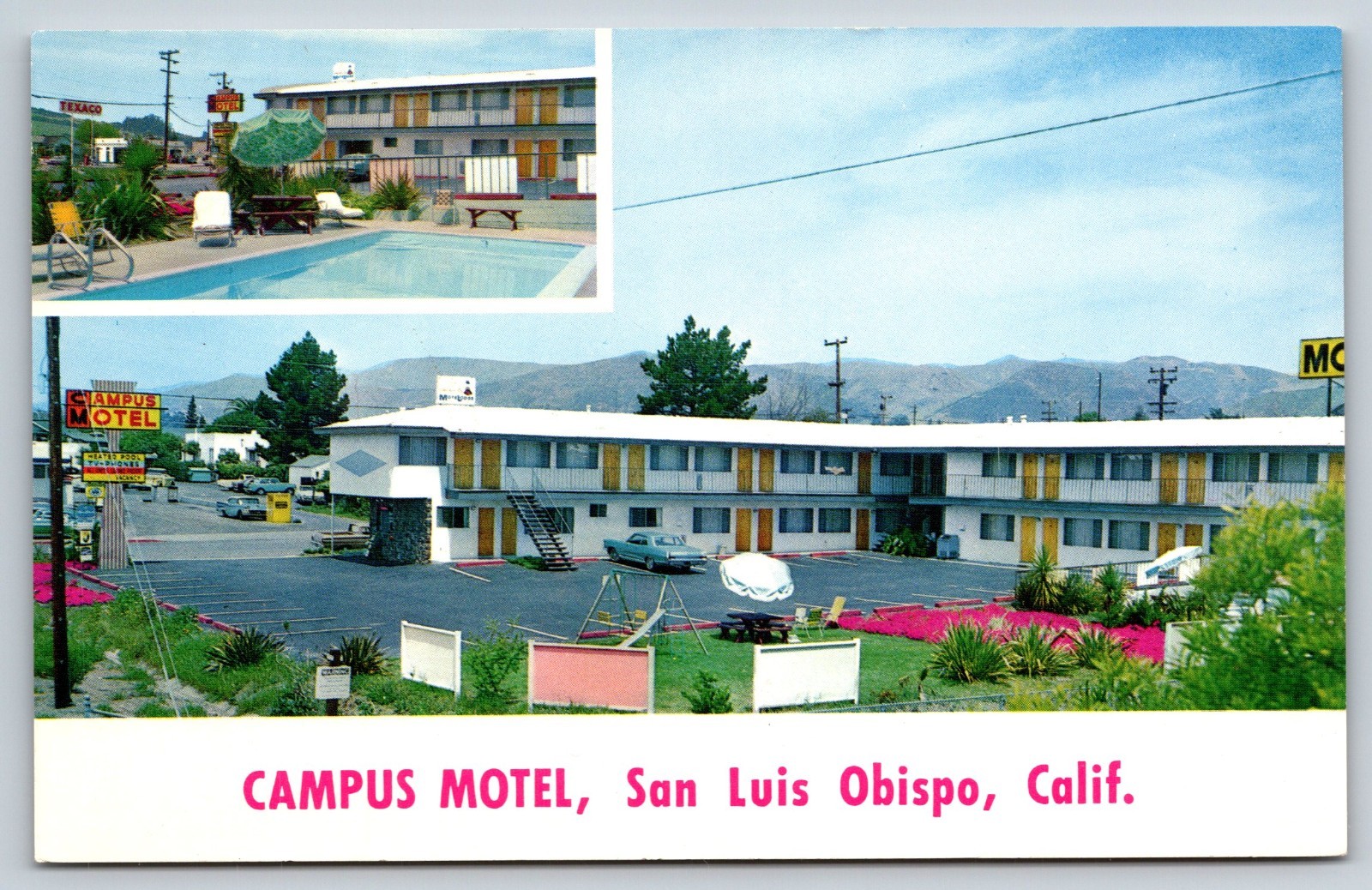Vintage Postcard Campus Motel San Luis Obispo California