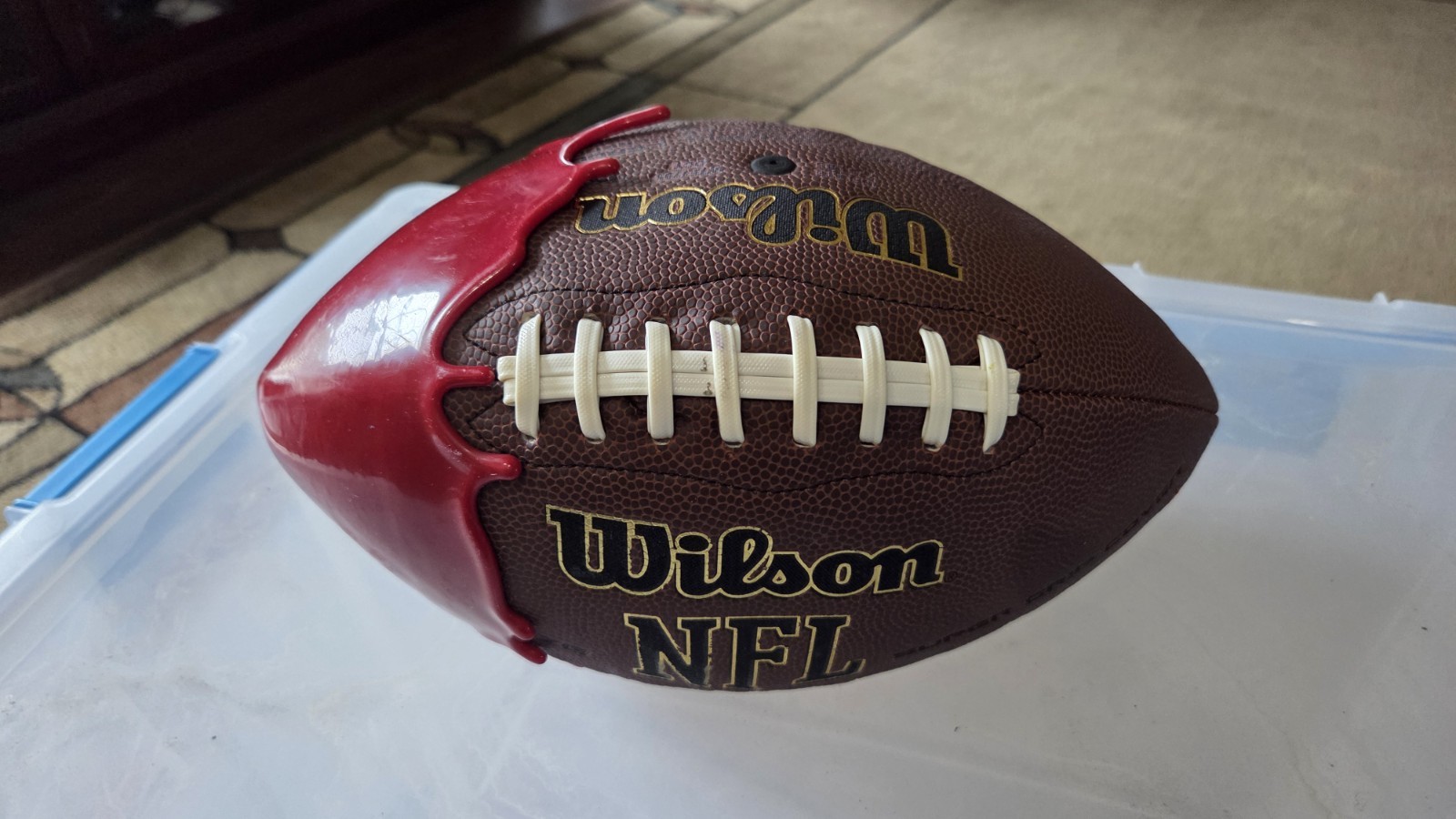 Wilson NFL Football Dipped In Red Markers Mark Bourbon Wax