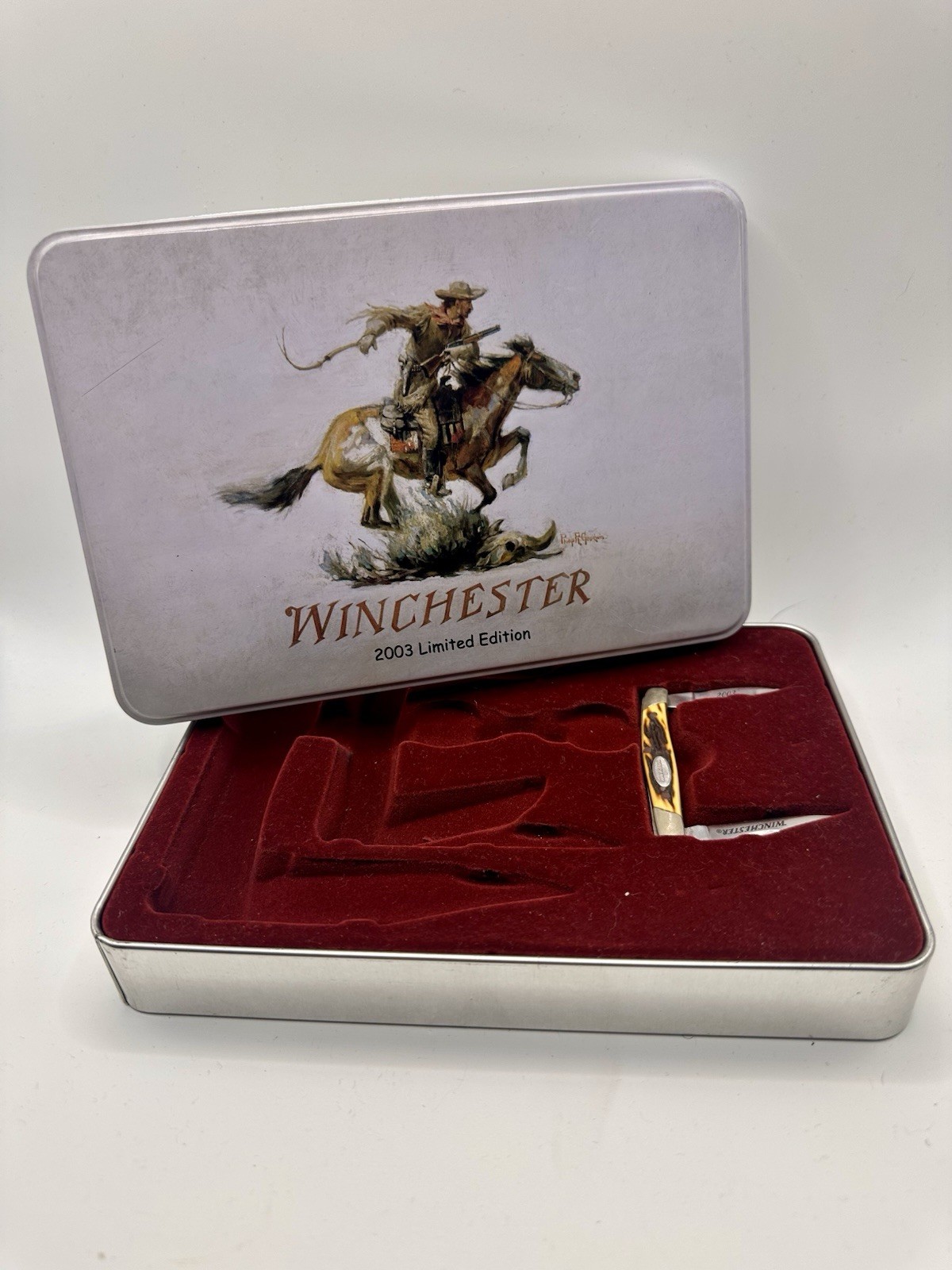  Winchester 2003 Limited Edition Tin & Mini Pocket Knife Only Incomplete Lot