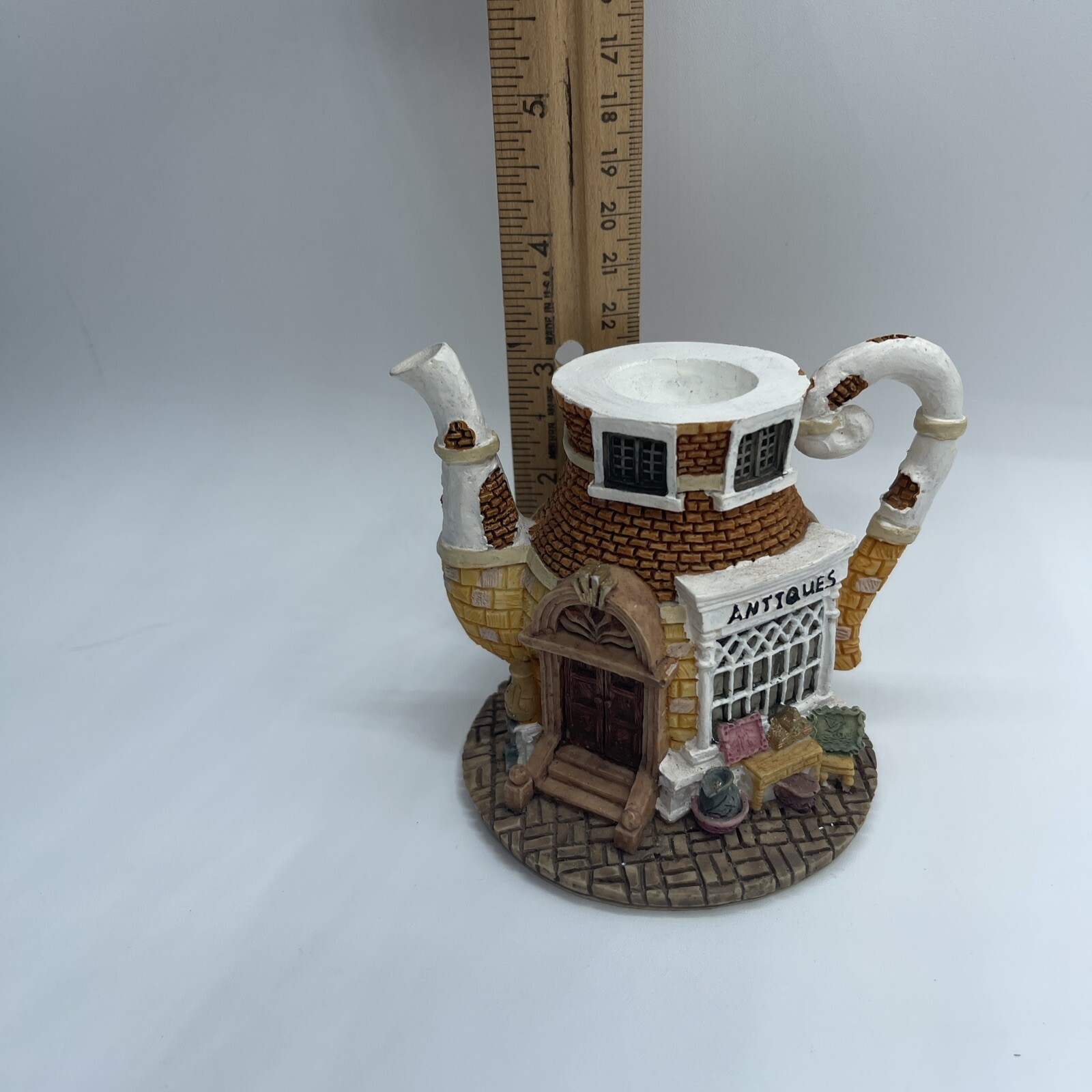 Vintage Hometown Teapot Cottages Antique Store \'Red Brick\' NO lid 3.5” Vintage Hometown Teapot Cottages Antique Store \'Red Brick\' NO lid 3.5”