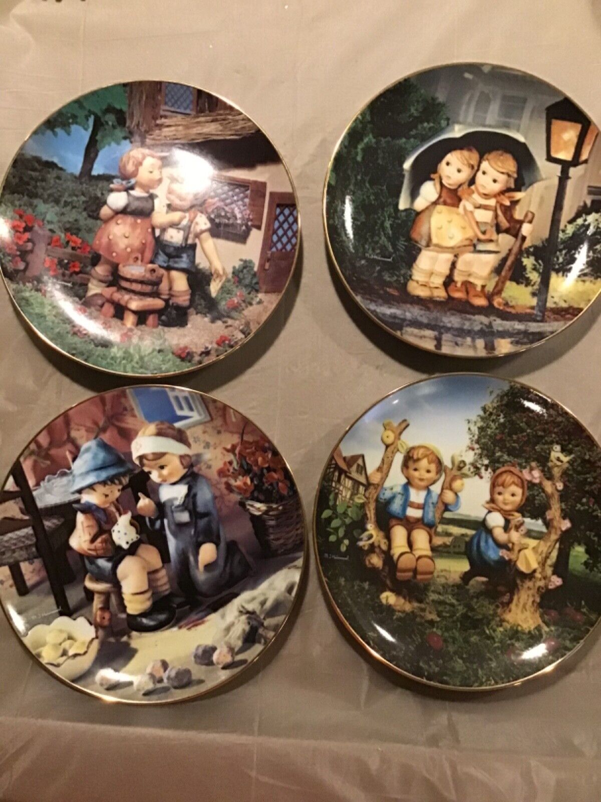 Set of 4 Hummel Collectible plates by Danbury Mint, 1990