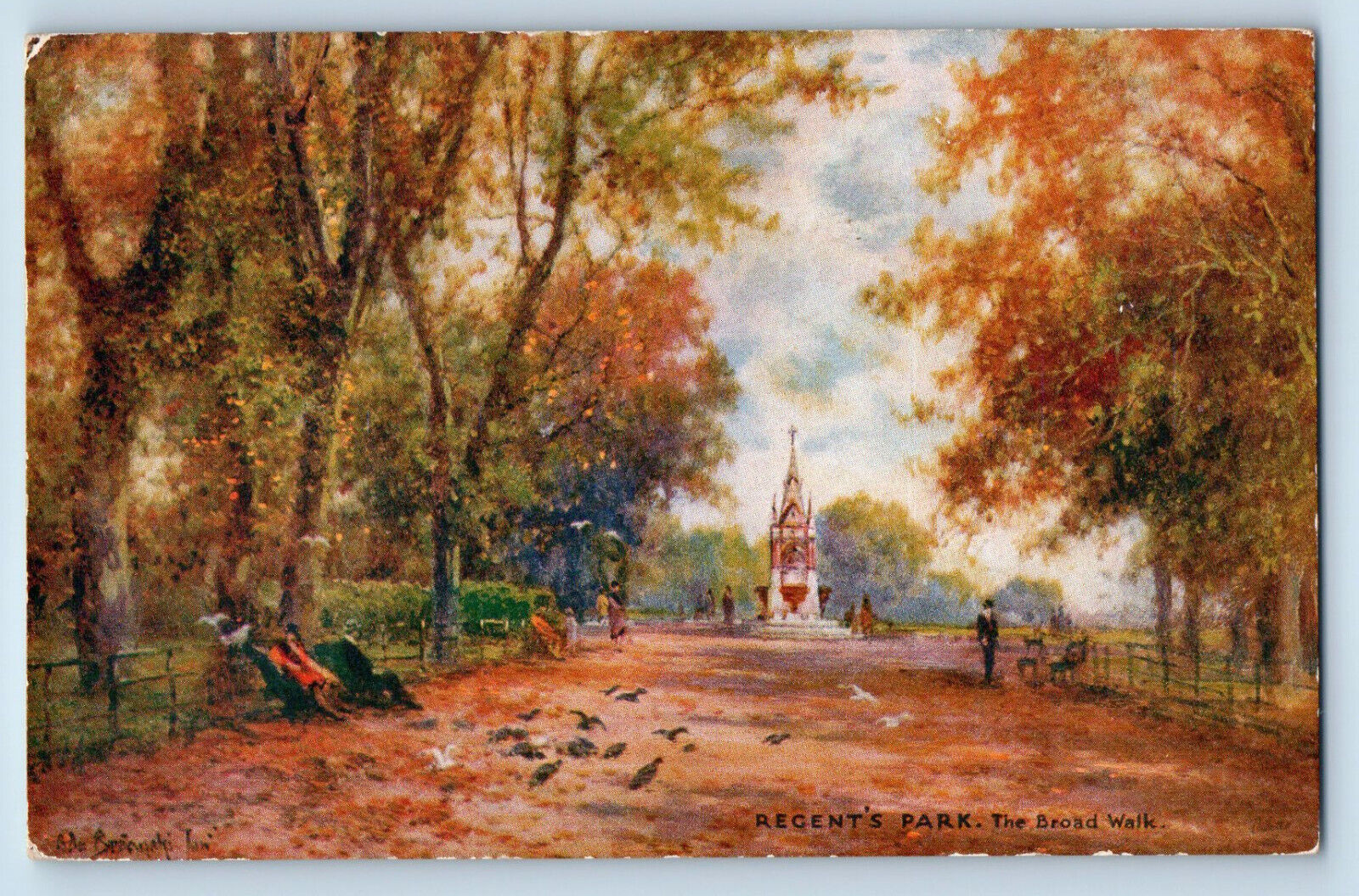 London England Postcard Regent\'s Park Broadwalk c1910 Oilette Tuck Art