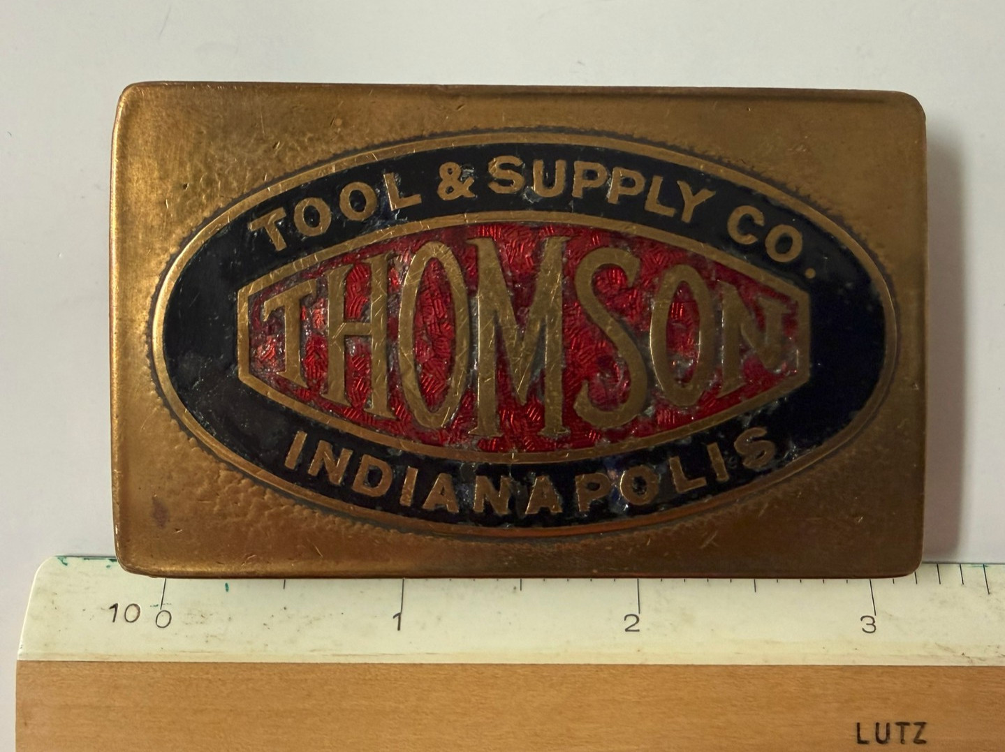 Thomson Tool & Supply Co.  indianapolis Brass Paperweight 3\