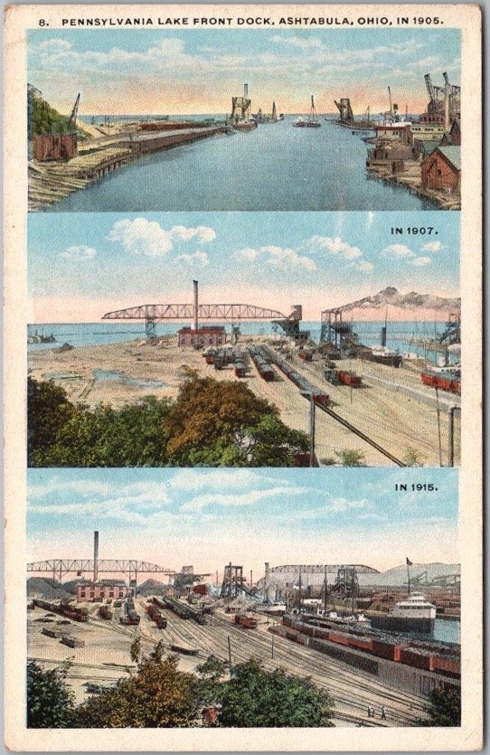 Vintage 1910s ASHTABULA HARBOR, Ohio Postcard \