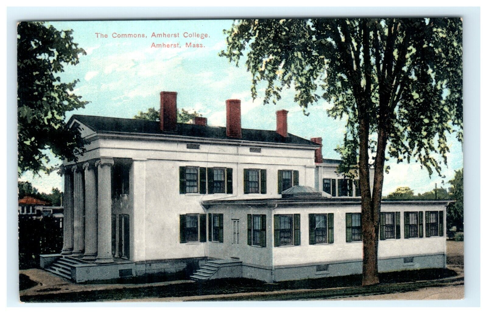 The Commons Amherst College Amherst MA Massachusetts Early Postcard