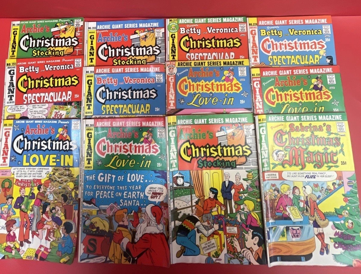 Archie Giant Series Christmas Lot of 12 #190-231 Betty Veronica Sabrina.   •7