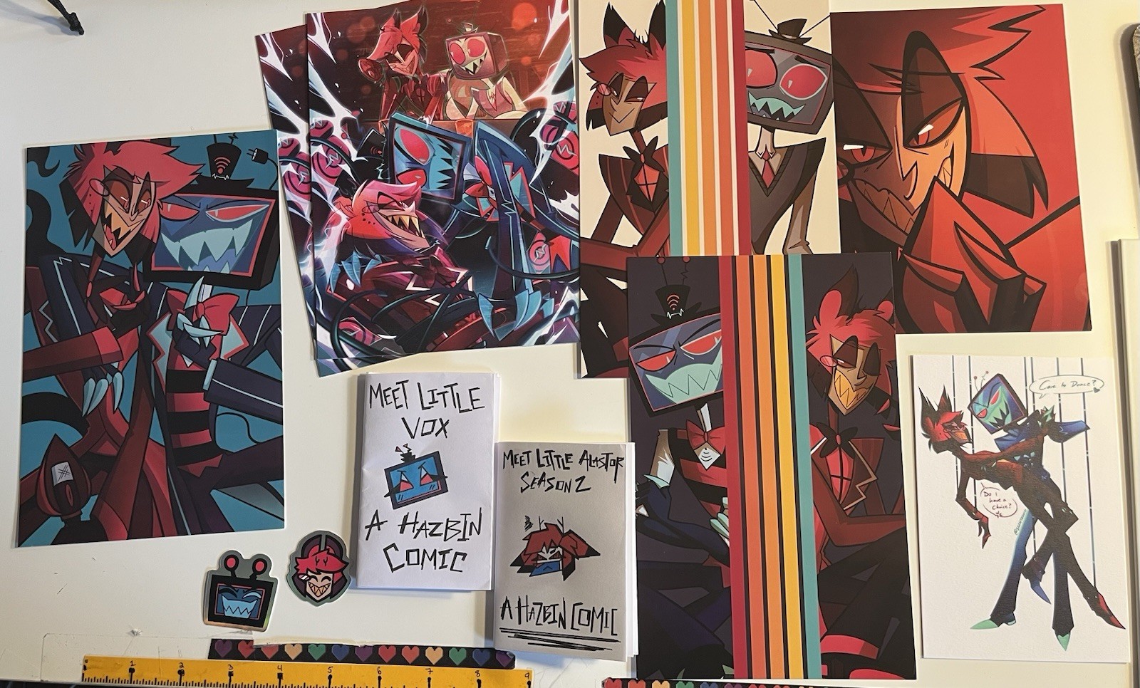 Hazbin Hotel Vox & Alastor Radiostatic Prints & Stickers & Mini-Comics 11pcs LOT