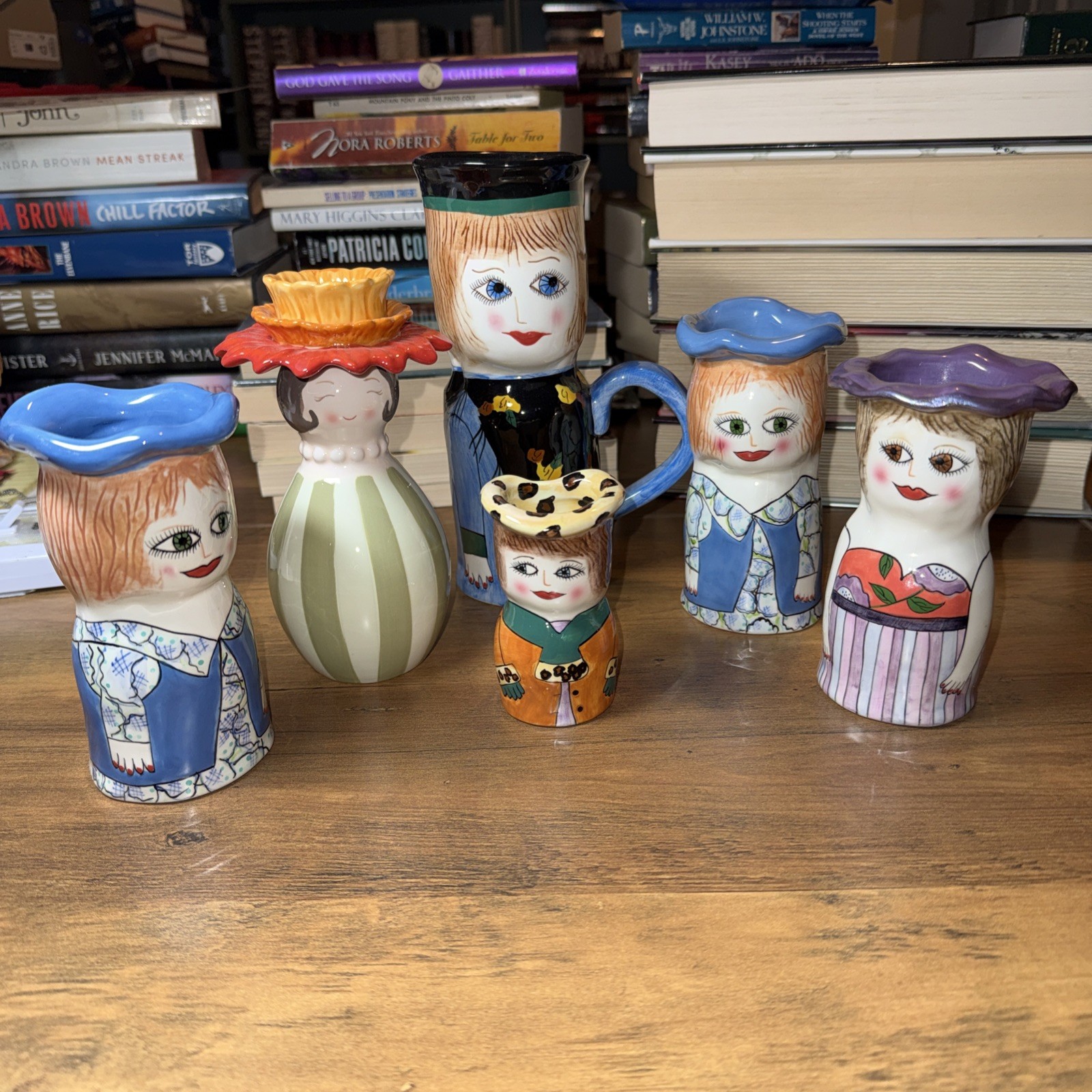 5 Susan Paley Ganz Ceramic Character Collection And 1 Grasslands Road Lot 6 D7