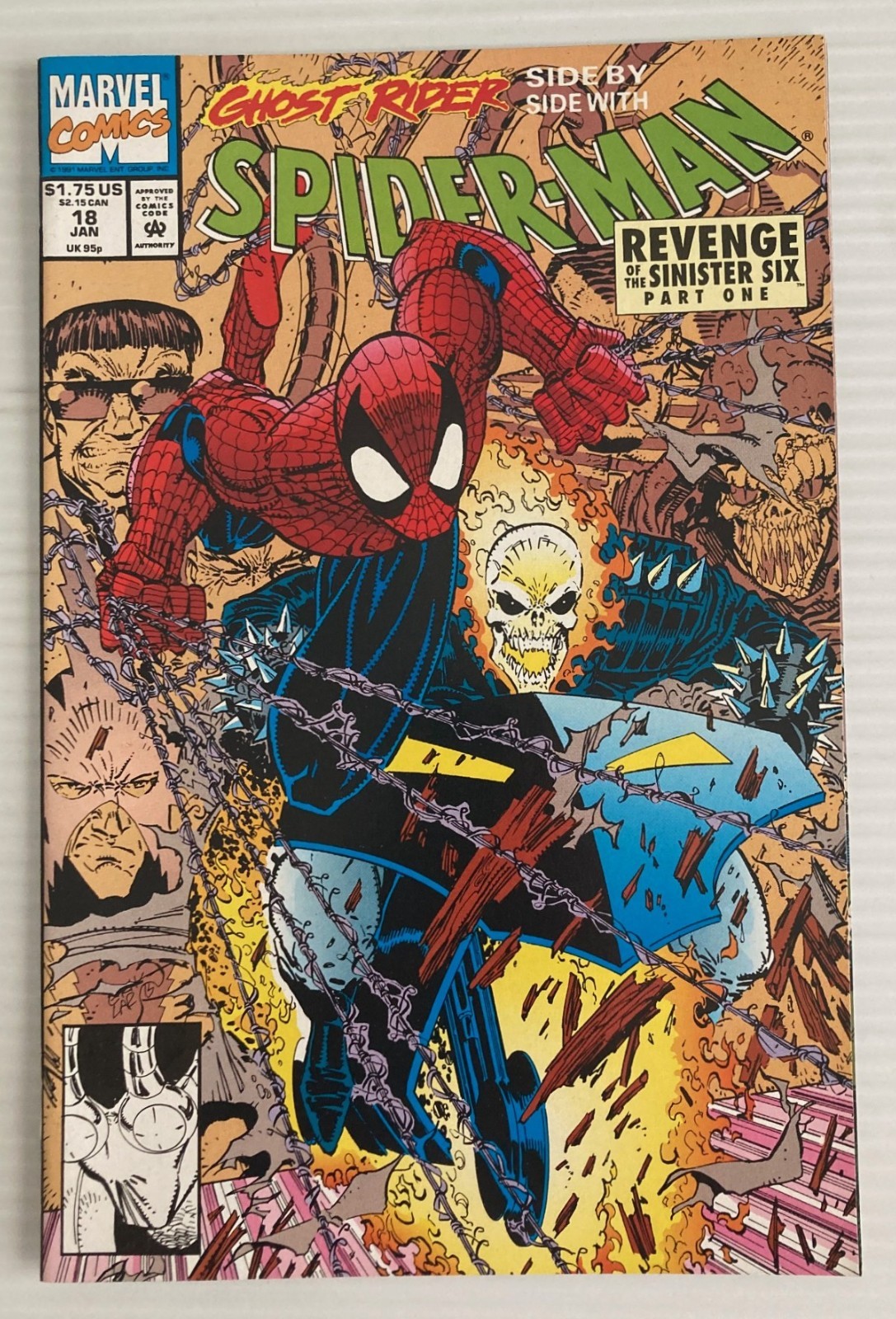 SPIDER-MAN #18 (Side by side with Ghost Rider) 1992 MARVEL COMICS
