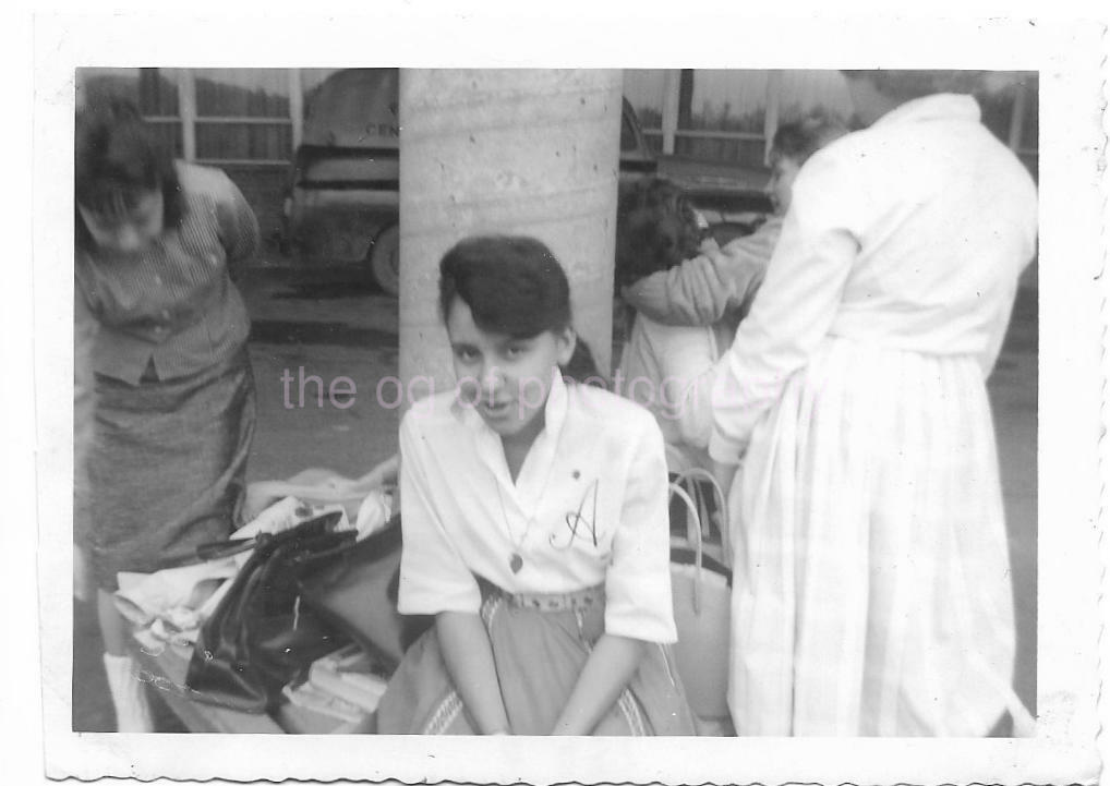 SCHOOL GIRLS Vintage FOUND PHOTOGRAPH bw 1950's 60's  Original Snapshot 012 14 J
