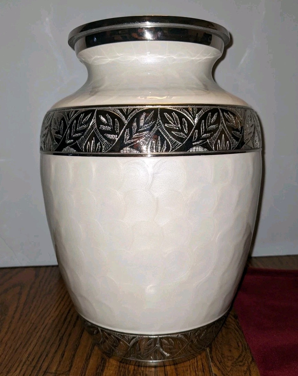 Trupoint X-Large Cremation Urn for Human Ashes, White Pearl for Up to 300lbs