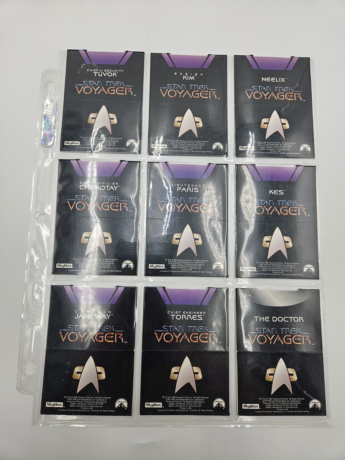 1995 SkyBox Star Trek Voyager Blockbuster Pop-Up Complete Set 9 Cards Promo