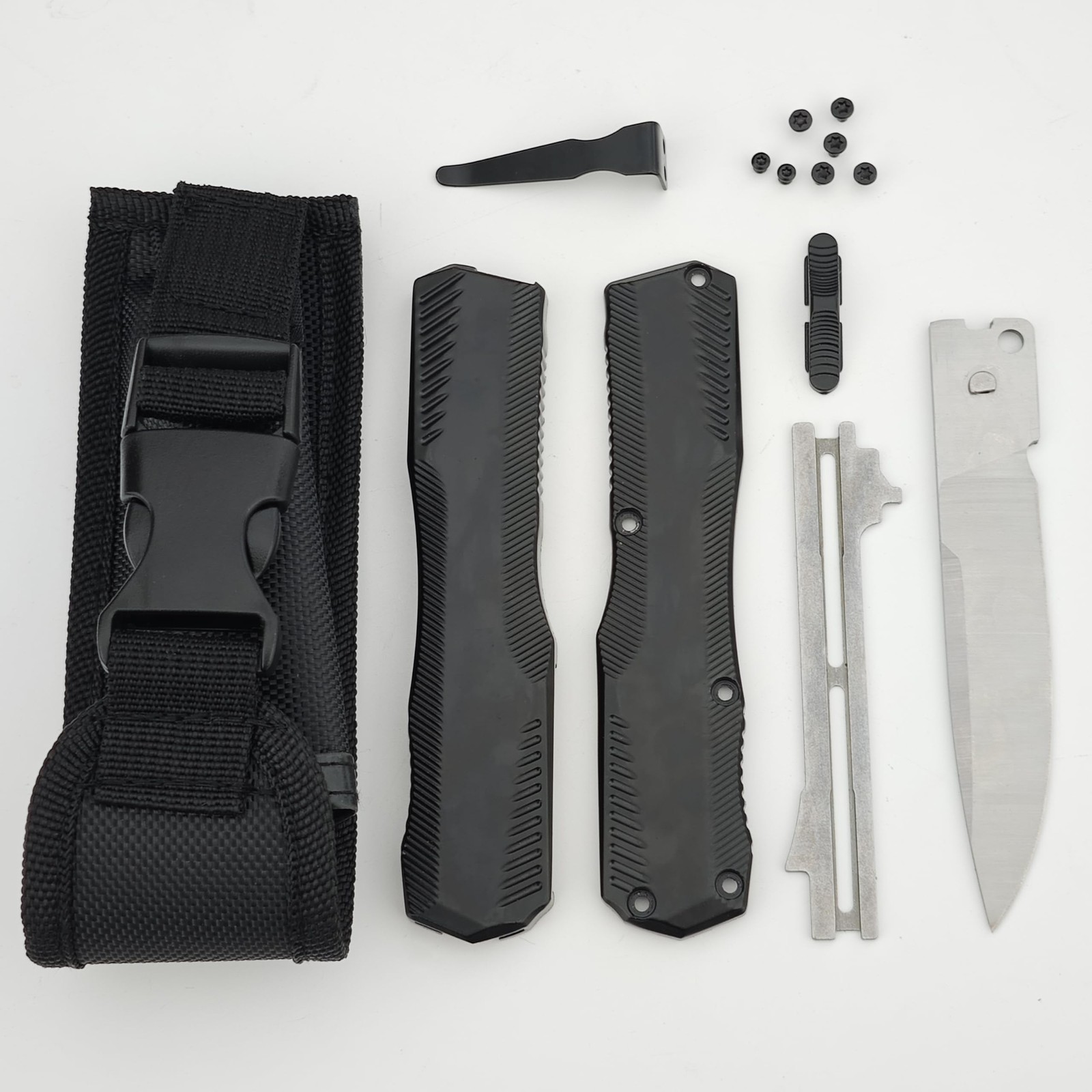 Men\'s Pocket Knife with Belt Clip, Window Breaker, Black Nylon Sheath, Campin...