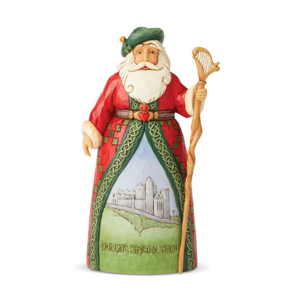 Jim Shore Heartwood Creek Irish Santa with Castle Scene Figurine 6004237