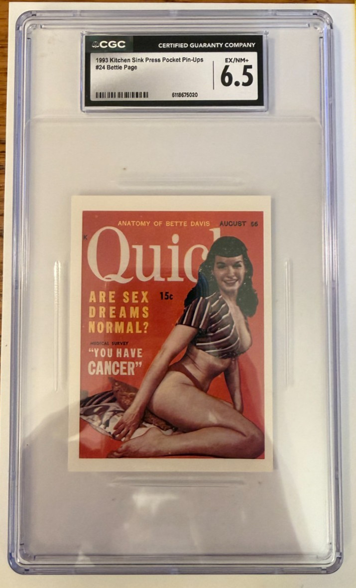Bettie Page Quick Magazine Cover Pocket Pin-Ups Card 1992 CGC 6.5 - NONE HIGHER