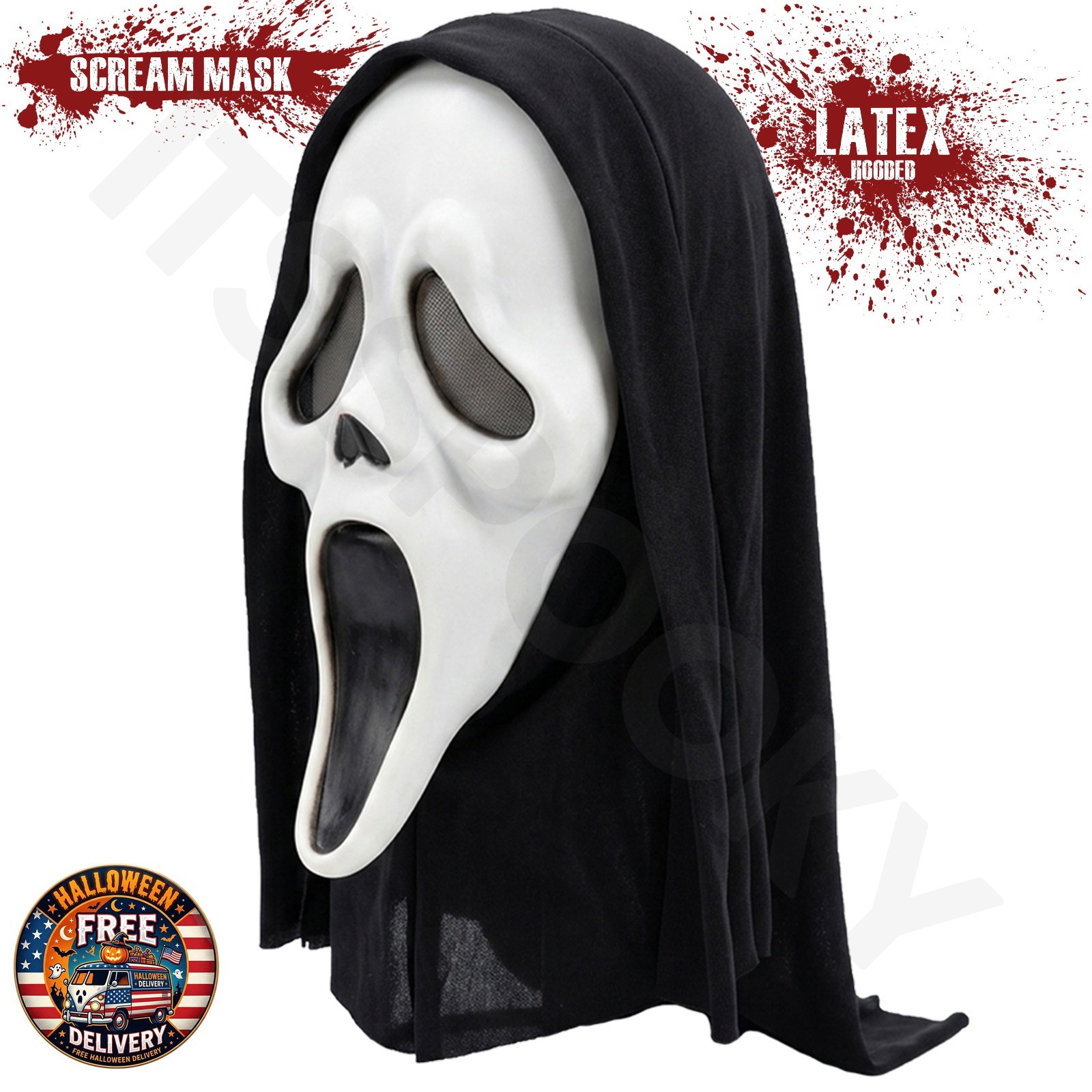 Scream Ghostface Mask Adult Costume Set Screamer Mask Knife Cape Gloves Shackles
