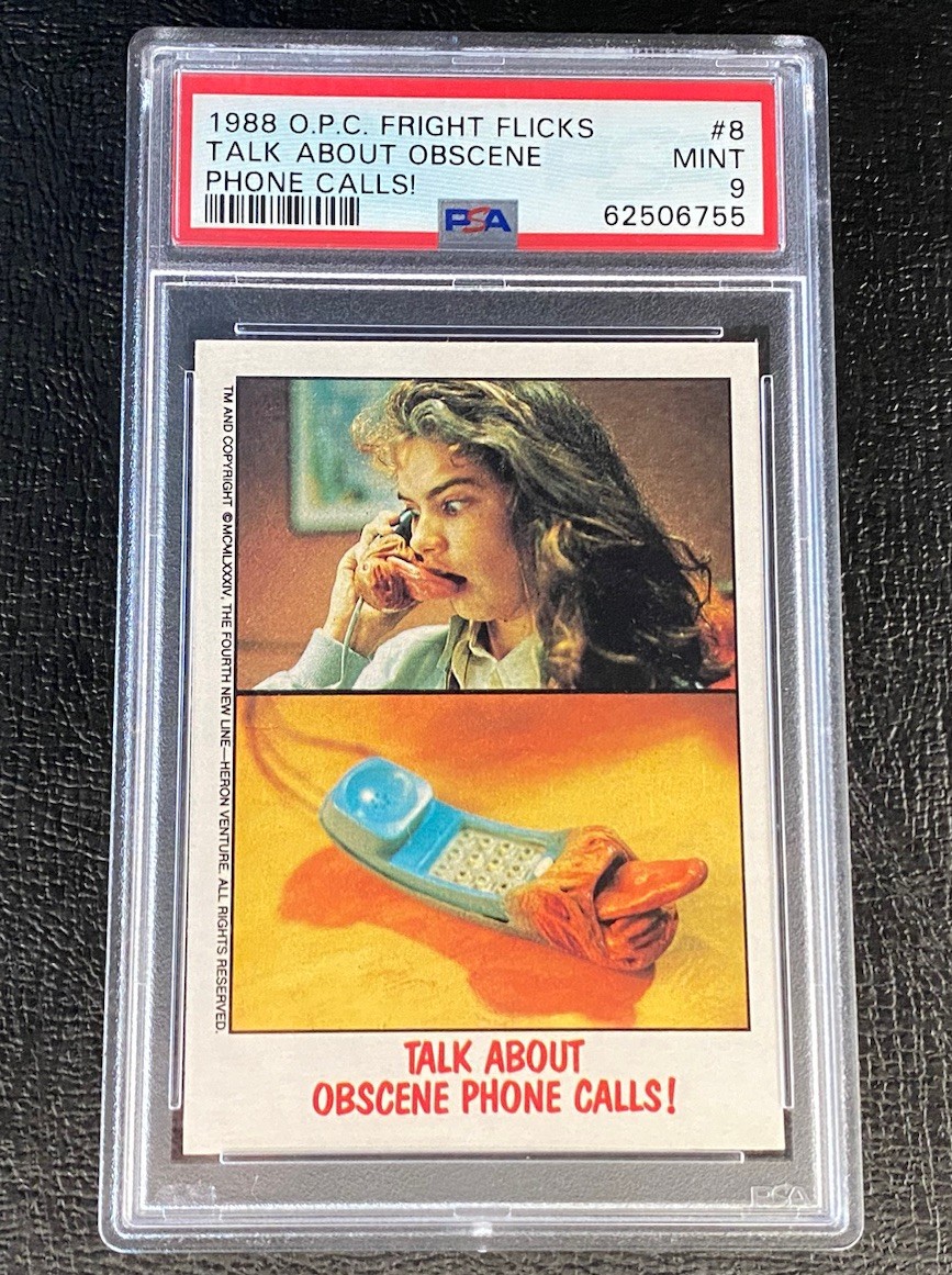 PSA 9 1988 OPC Fright Flicks Freddy Krueger #8 A Nightmare On Elm Street Card