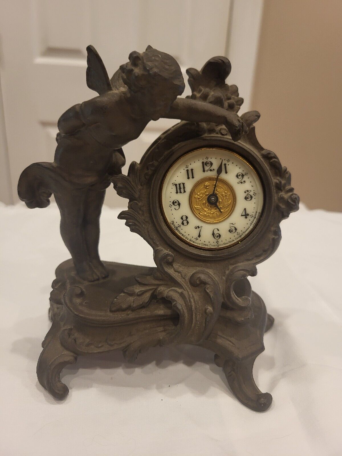 Antique Ansonia Empire Style Cherub Mantel Clock Ansonia Mantel Decor Not Workin