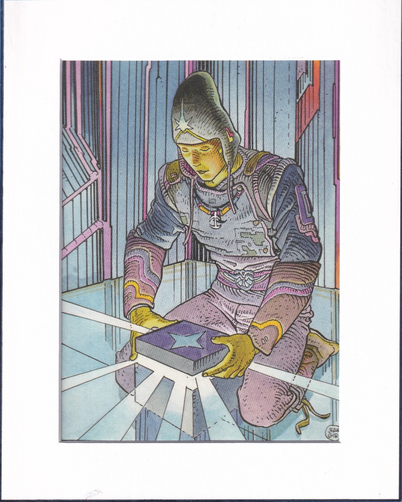 8X10 Matted Print Picture Fantasy Art: Moebius, Starwatcher Opens Box of Light