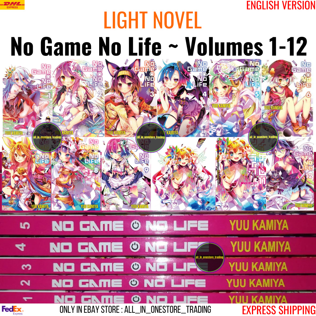 No Game No Life Volume 1-12 Full Set by Yuu Kamiya Light Novel English Version