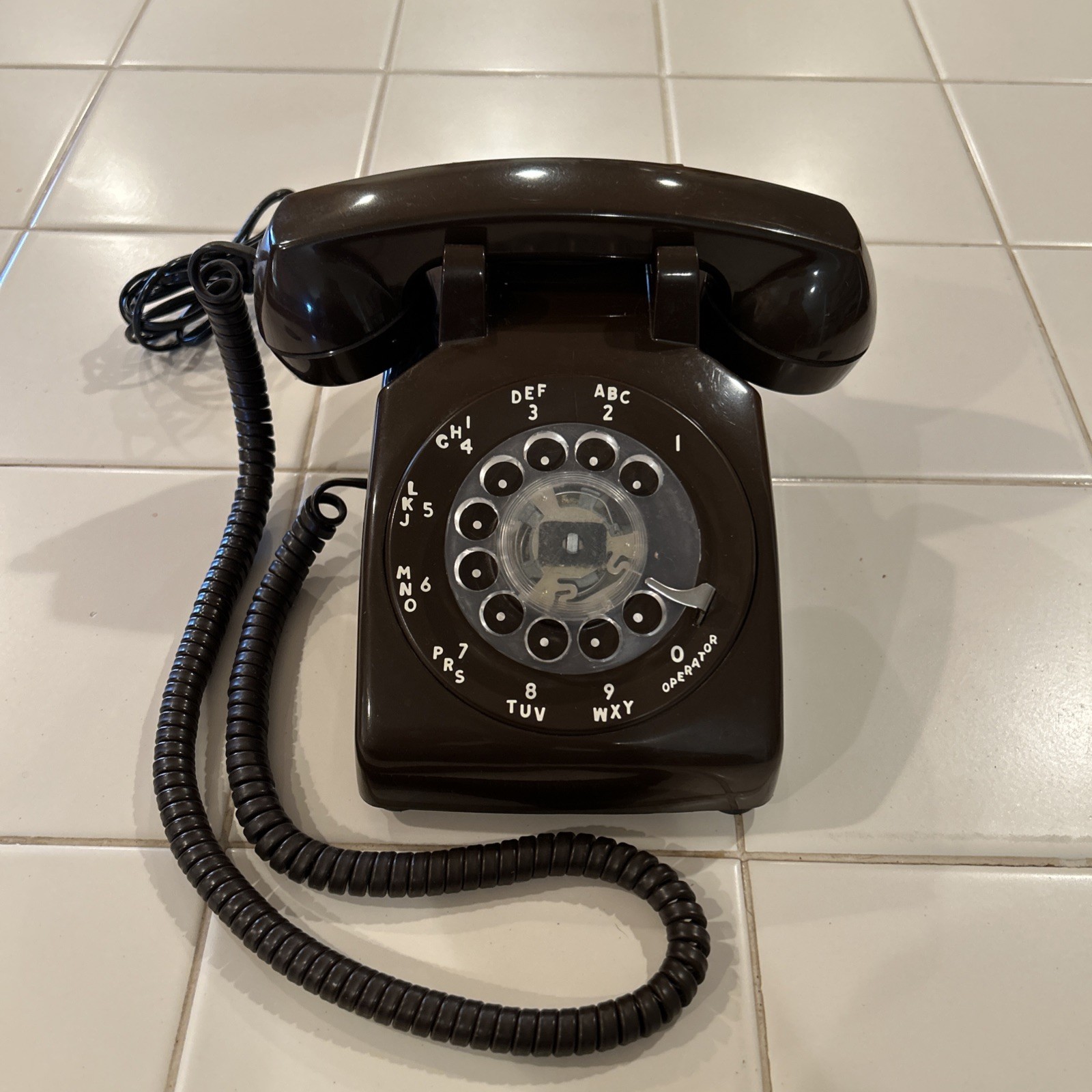 VTG 1970's Rotary Dial Desktop Telephone 0500-CB-AT Chocolate Brown USA Tested