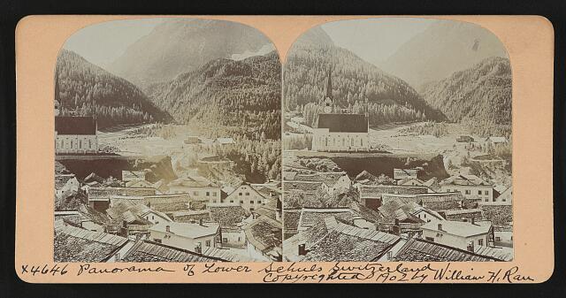 Panorama of lower Schuls, Switzerland Historic Old Photo