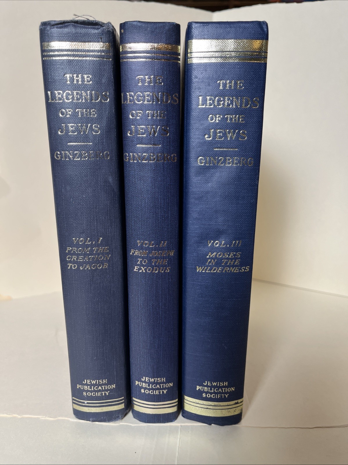 Legends of the Jews SET Vol. 1, 2, 3 Louis Ginzberg RARE HARDBACK BOOKS JPS 1910